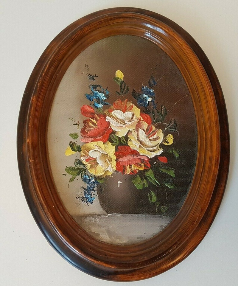 acrylic-paintings-still-life-floral-flowers-artwork-set-vintage-oval