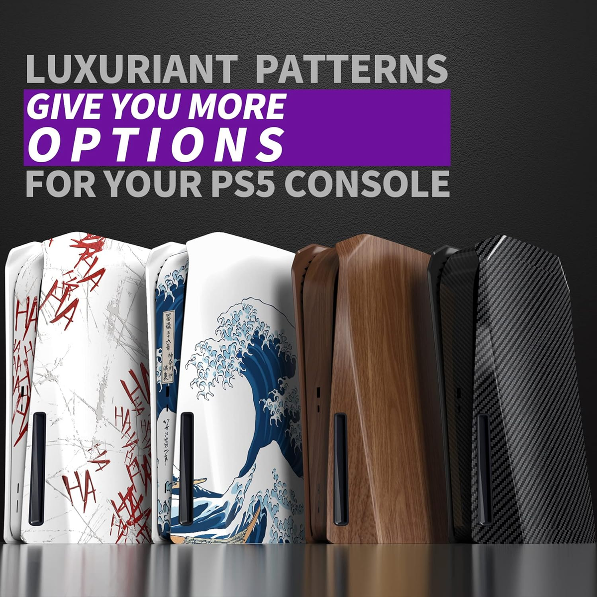 Coque Excover The Great Wave Pour PS5 Disc Edition – Haut Et Bas – Blanc Et Bleu – Neuve