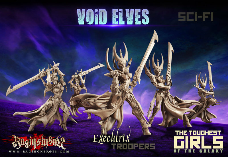Неистовые герои Эльфы Пустоты Войска Палачей Научно фантастические женщины воительницы 28 мм