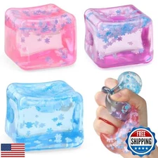 Chridark Ice Cube Fidget Toy for All Ages: 3 Pcs Sensory Squishy Fidget Toys,