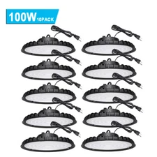 10Pack UFO Led High Bay Light 100W Commercial Industrial Garage Gym Light 6000K