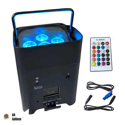HOLDLAMP Rechargeable 9600mAh Uplight Par Can with 6 LED RGBWA + DNX512 Control