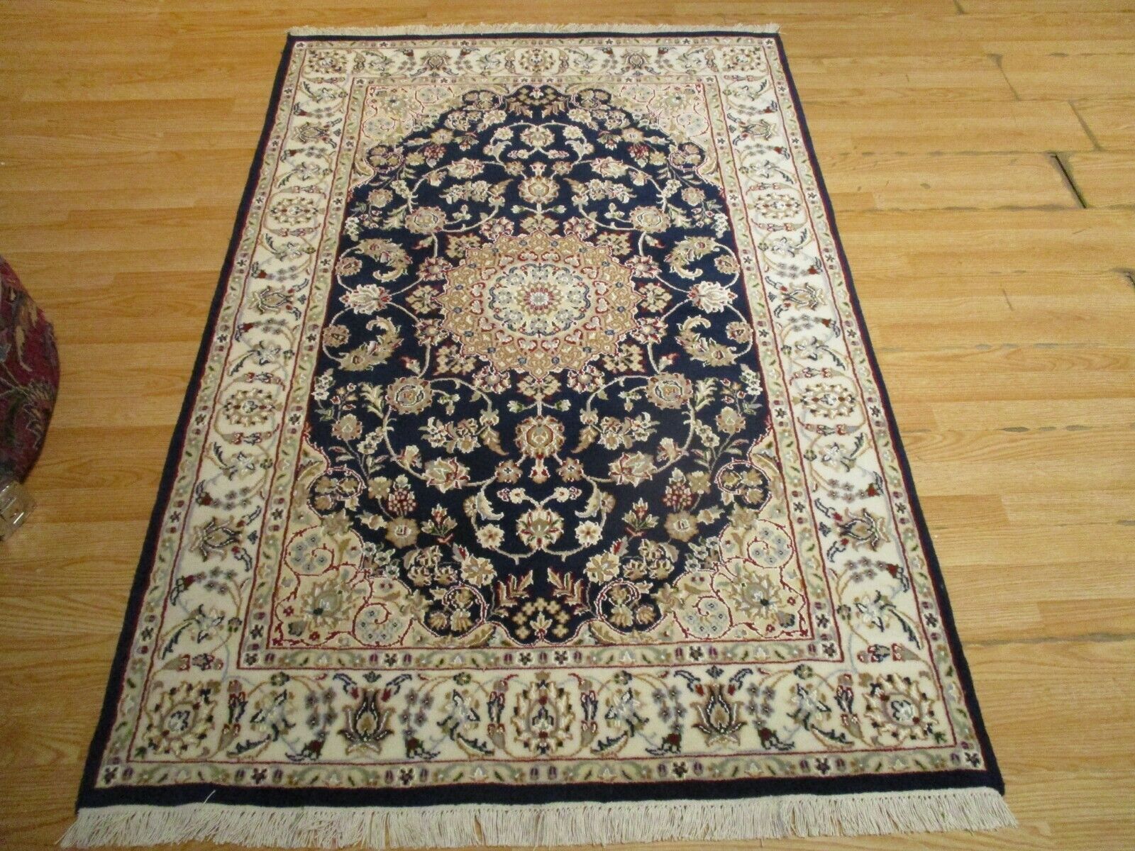 4' x 6'1" Persian Fine Nain Wool Rug   586216