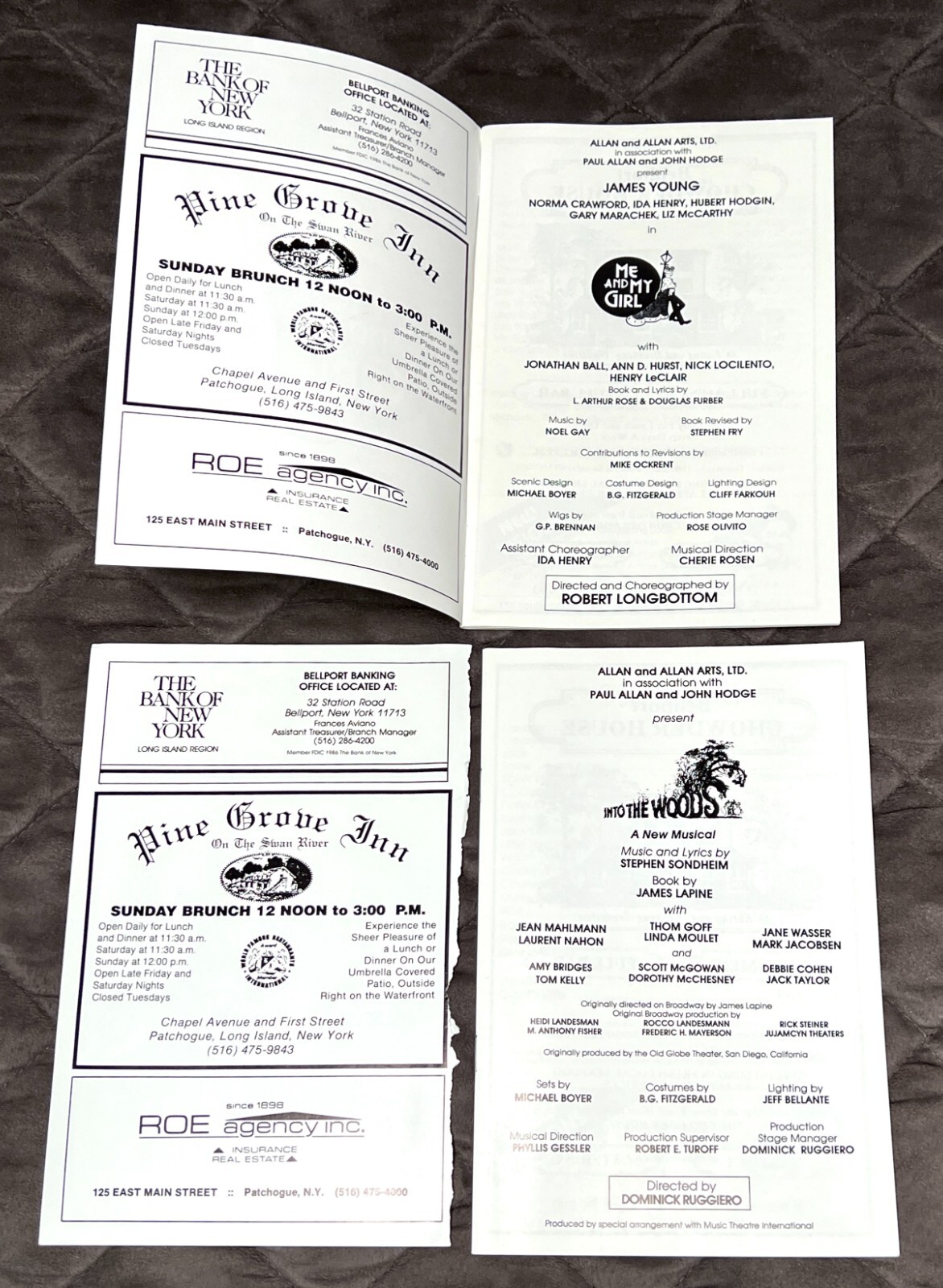 6 Vintage Gateway Playhouse Playbills Me and My Girl Into the Woods Dreamgirls