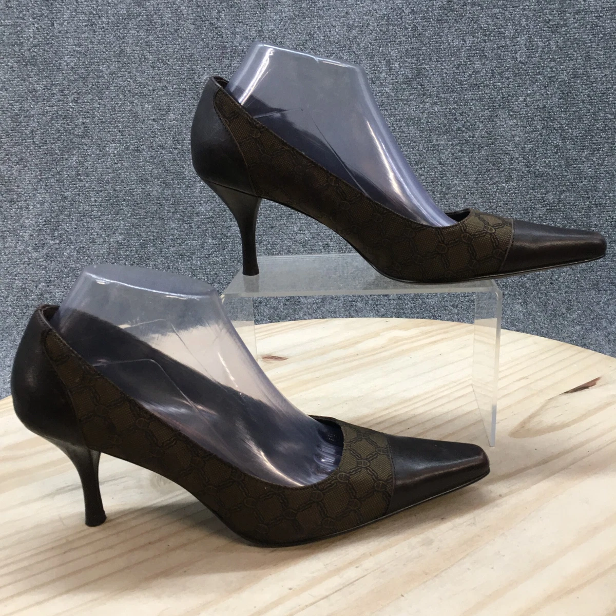 Etienne Aigner Shoes Womens 8.5 Pumps Brown Slip On Pointed Toe