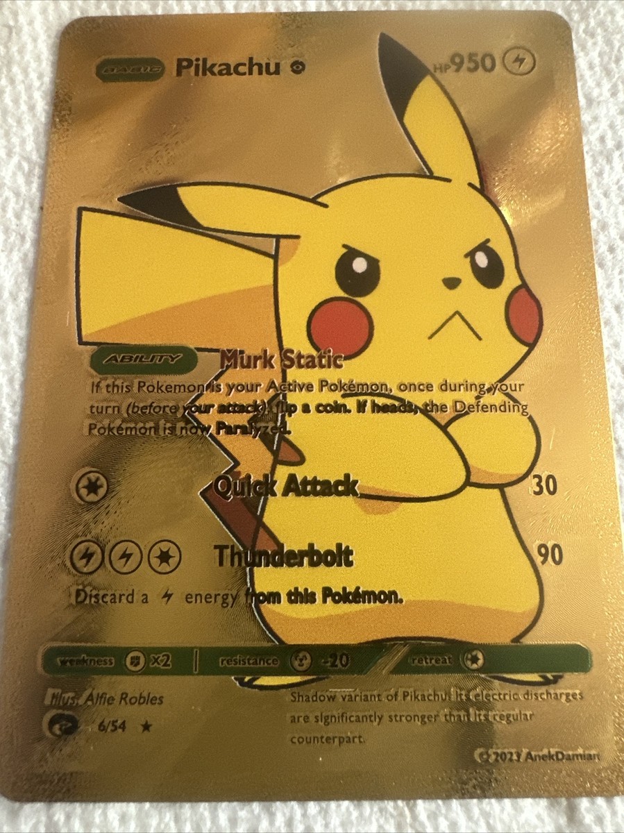 PIKACHU EX GOLD FOIL 🌤️Fan Art 🖼️ NM | eBay