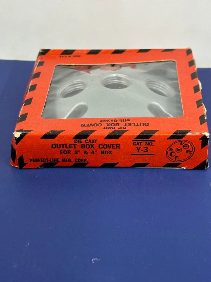 Outdoor DIE CAST OUTLET BOX COVER with Gasket for 3" & 4" Box 3-Hole USA NEW Y-3 - Image 3 of 4