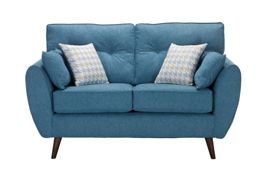 Classic Modern Blue Fabric 2 Seater Sofa Olivia 2