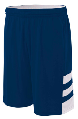 A4 Mens 100% Polyester Moisture Wicking 10'' Reversible Speedway Shorts N5334