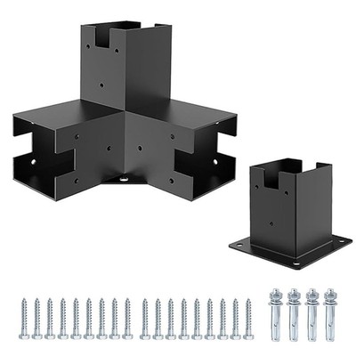 Enhanced Stability Corner Bracket with Pergola Post Base Weather Proof Design