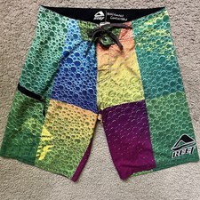 Reef Board Shorts Swim Trunks Men 32 Yachting Surfing Colorful Water Droplets E8