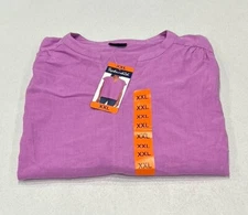 Splendid Women's Split Neck Cap Sleeve Blouse, Purple, Size XXL