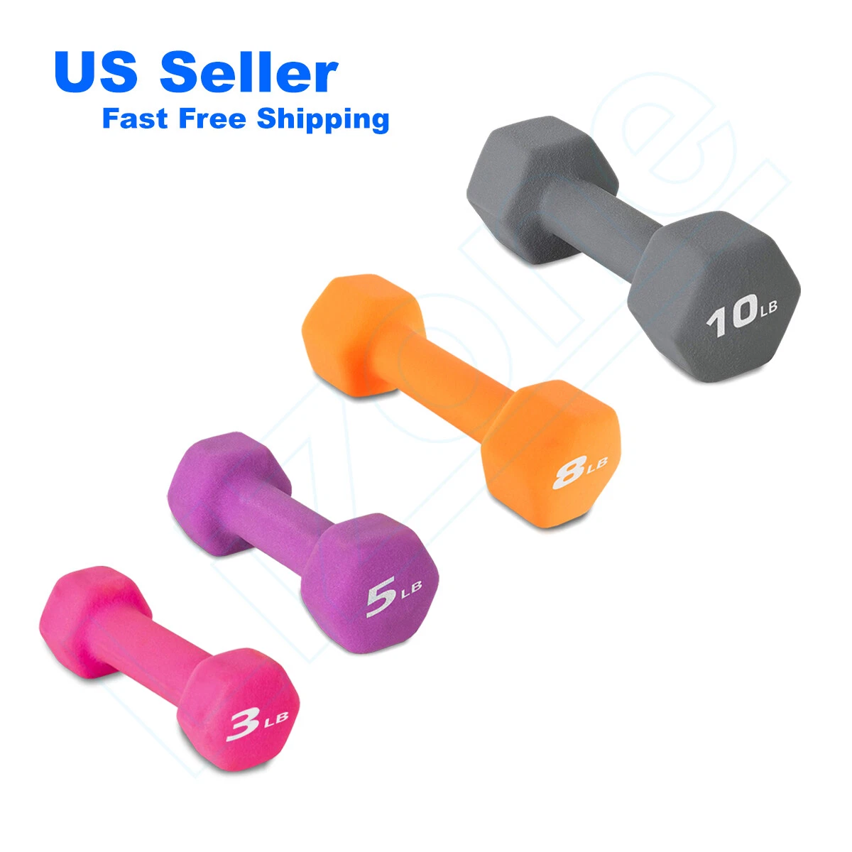 Barbell Rubber Coated Hex Dumbbell Hand Weight Set Avail 5 8 10 12lb Pair/Single
Opens in a new wind