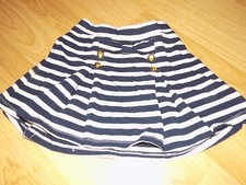 Girl's Size Small 5-6 The Children's Place Navy White Striped Pleated Mini Skirt