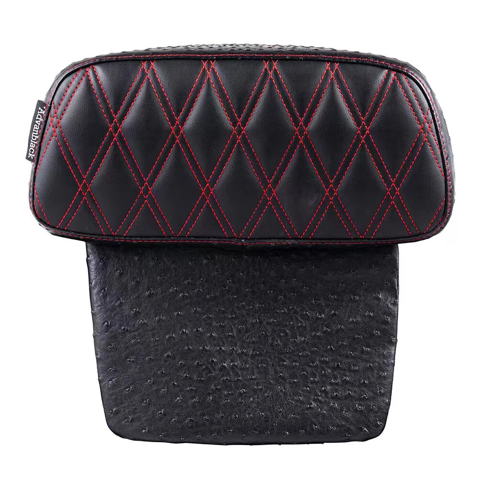 Almohadilla de respaldo pequeña Advanblack Red Stitching Raptor para Harley Touring Foto 2 de 4