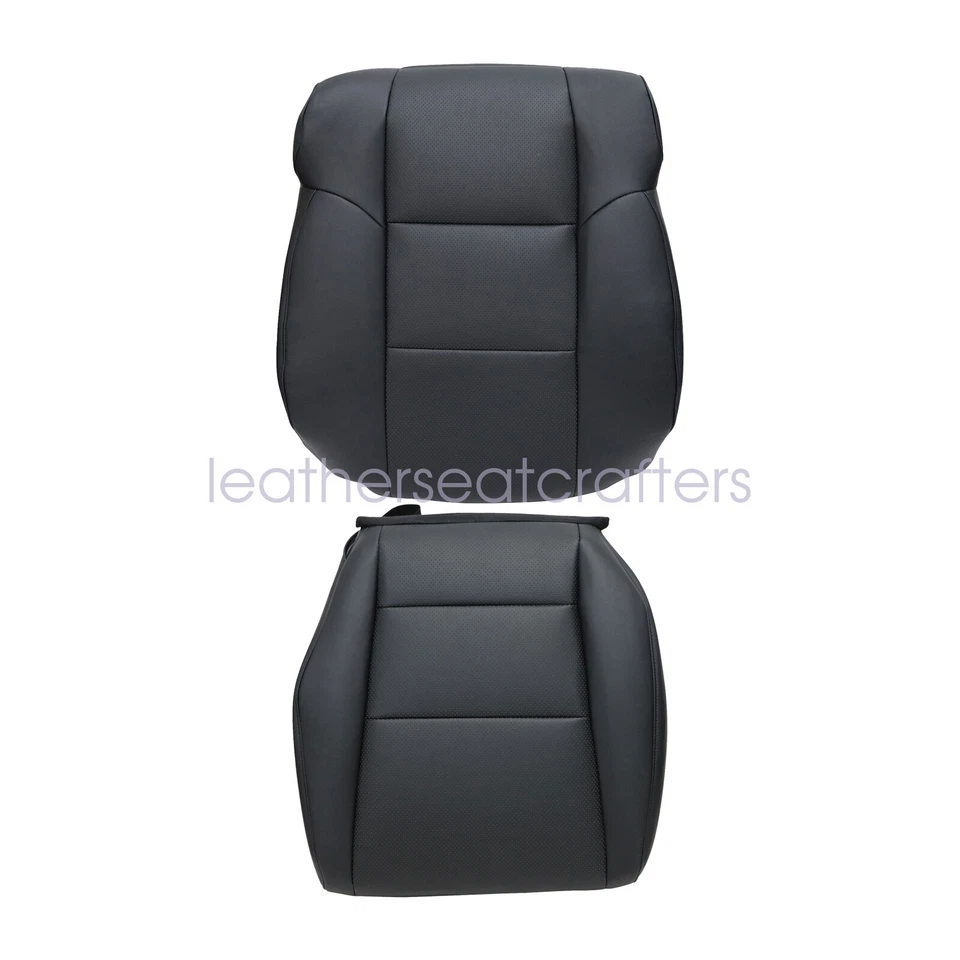 Cubierta de asiento de cuero perforado inferior y superior del conductor para Acura TSX 2009-2014 negra Foto 4 de 4