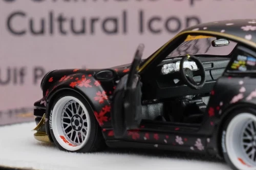 PGM 1:64 schwarz Sakura 964 RWB klassisches Sportmodell Druckguss Metall Auto - Bild 9 von 9