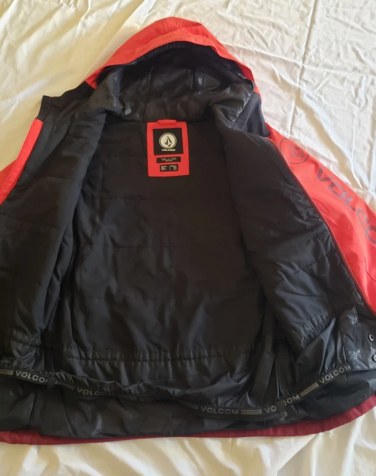 Volcom 15k Insulated Zip Up Snowboard Ski Jacket Coat Youth XL 14Y Red Maroon - Image 3 of 4