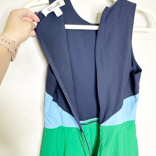 Diane Von Furstenberg Womens Dress Sheath Wool Sleeveless Midi Green Blue Size 0 - Picture 6 of 8