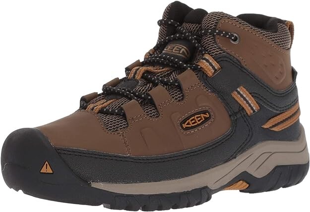Nuovi stivali da trekking KEEN 1019834 Targhee Mid impermeabili marroni scarpe giovani bambini 5