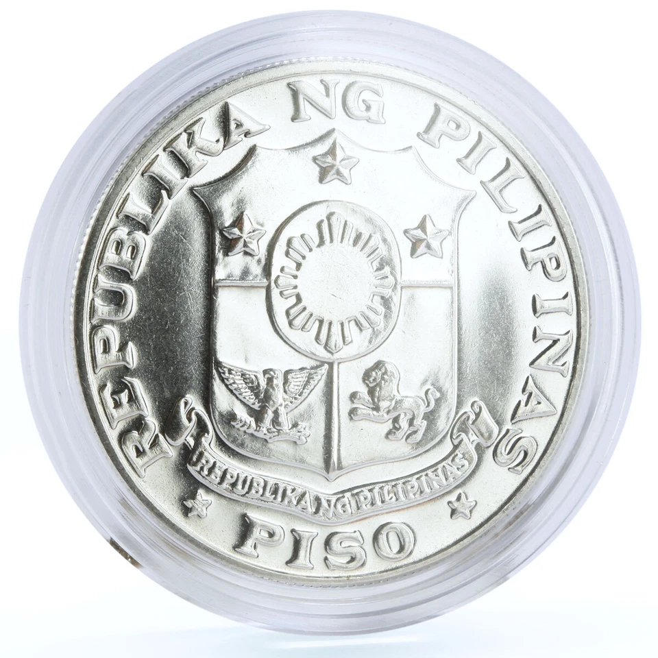 Philippines 1 piso Emilio Aguinaldo silver coin 1969 - Image 4 of 4