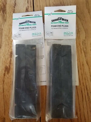 SOLAR GROUP FOAM END PLUGS Shingle-Over Ultimate Ridge Vent PEP-5R for PRV-4 NPRV-4 Lot of 2