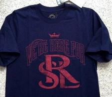 New REAL SALT LAKE T-SHIRT Soccer Utah MLS RSL Navy-Blue & Faded-Red MENS SMALL