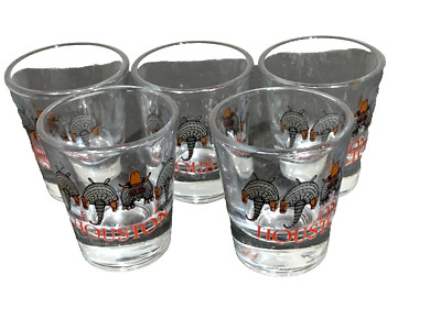 Vintage Destination Shot Glasses Set Of 5 HOUSTON