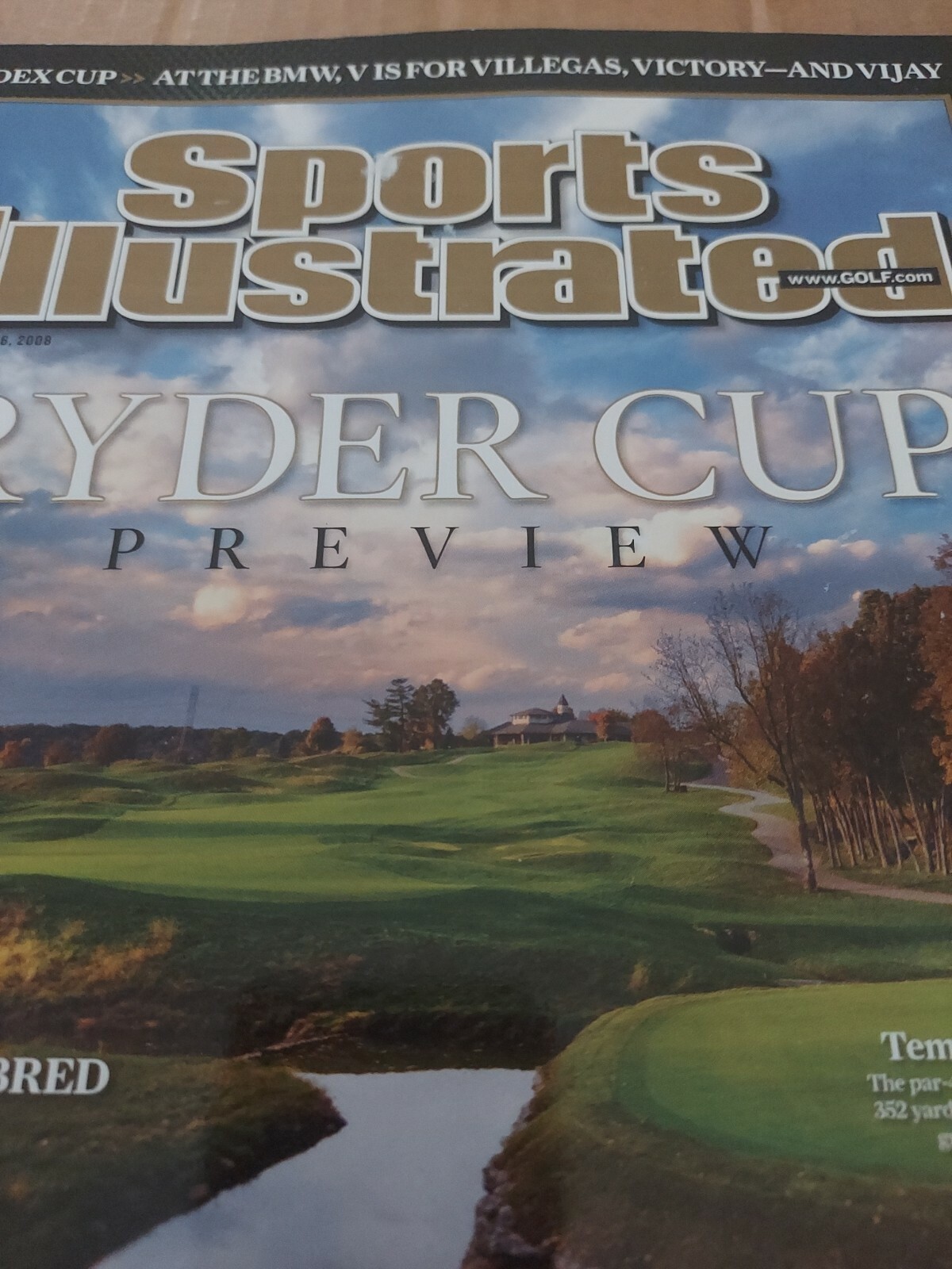 Vintage Sports Illustrated Magazine Sept. 16, 2008 Issue "RYDER CUP