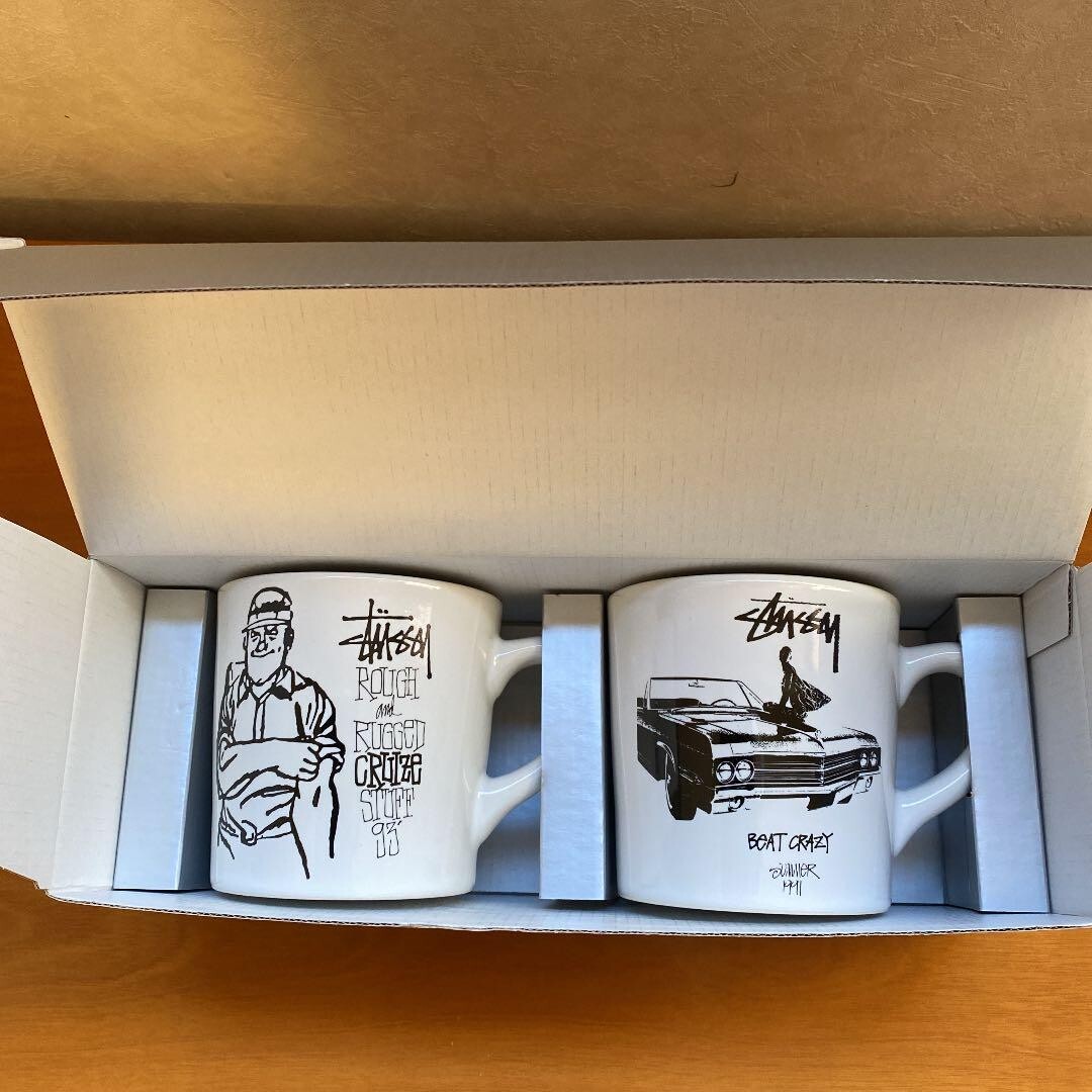 STUSSY 25th Anniversary Pair Set Mug Cup color White tableware