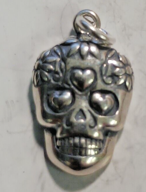Día de los Muertos “Day of the Dead” Sugar Skull Sterling Silver  Charm