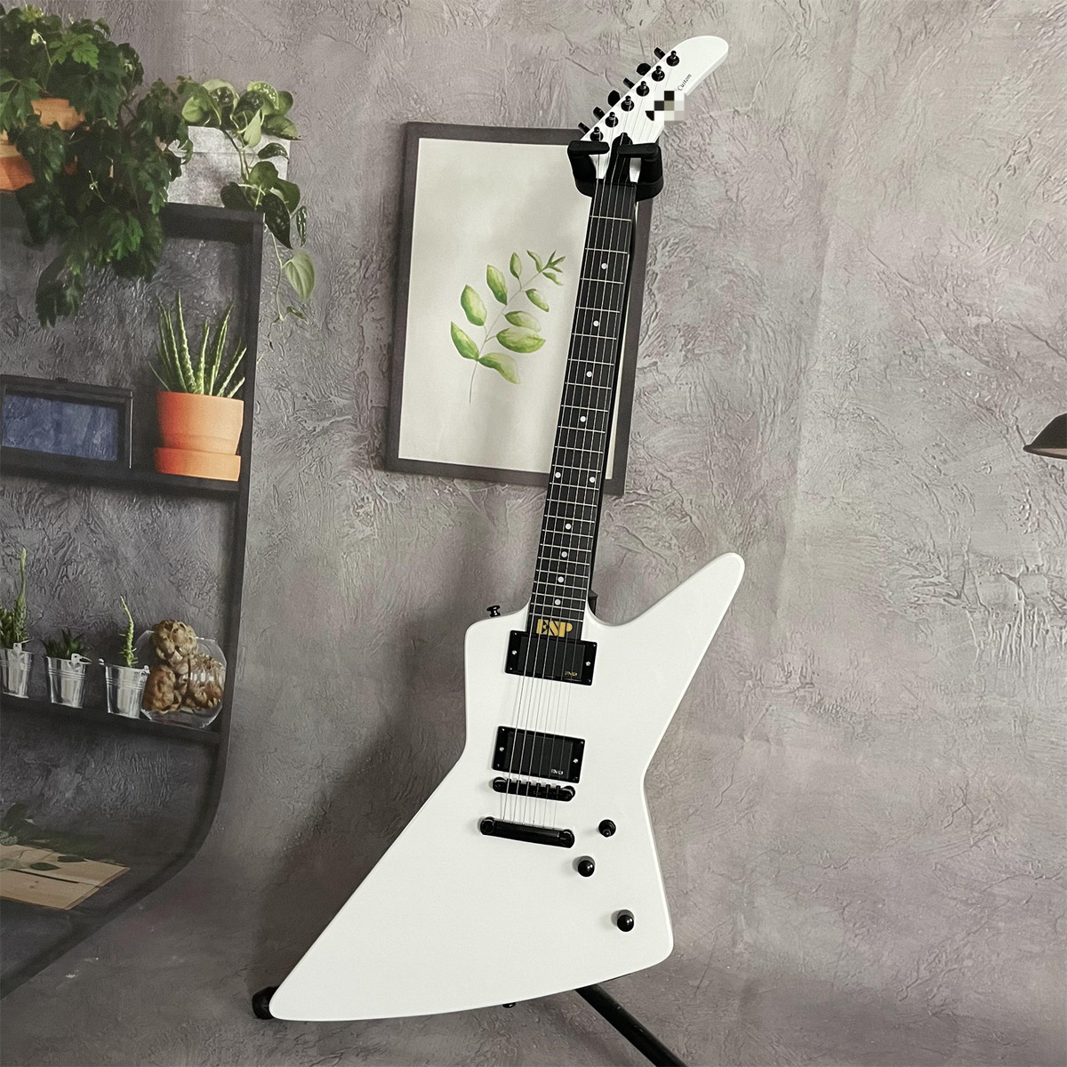 Hot Sale 6 String Explorer White Electric Guitar Mahogany Body