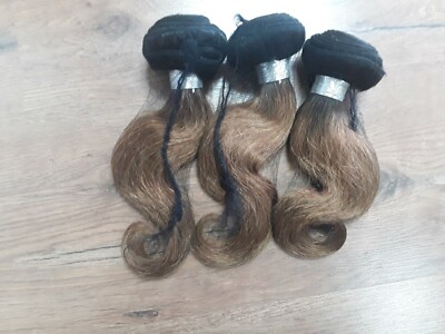 10+10+10 ZOLL 3 BUNDLES ECHTES PERUANISCHES OMBRE KÖRPERWELLENHAAR 2 TÖNE 1b/33# 300g 12A