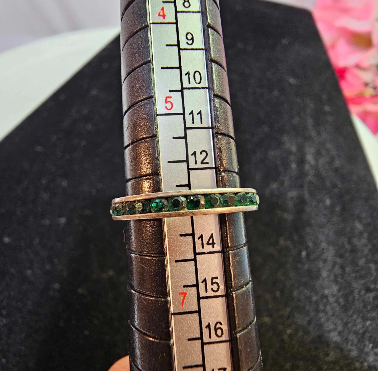 Sterling Silver Simulated Emerald /Green Stones E… - image 4