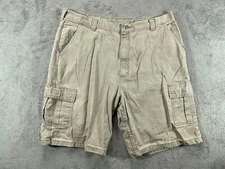 Wrangler Hero Mens 38 Khaki Cargo Shorts Brown Utility Pckts 10" Outdoor Western