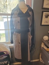 Houndstooth Double Breasted Long Jacket