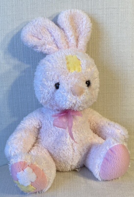 DanDee Bunny Rabbit Plush Collectors Choice Pink W/Bow Patches Head & Foot 14''