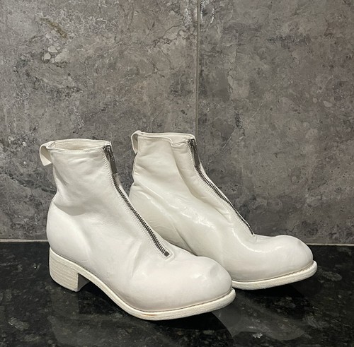 GUIDI Women’s PL1 40mm Front Zip Horse Leather Ankle Boots White 41 / 11 US NEW - Picture 15 of 24