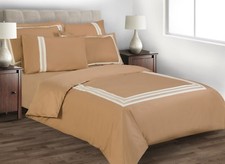 Luxury Hotel Quality Egyptian 100% Cotton Duvet Cover White Cream 330 TC