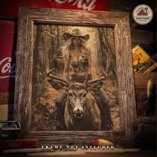 Dream Buck Whitetail Deer Art Print Antlers Sheds Bow Hunting Cabin Wall Decor