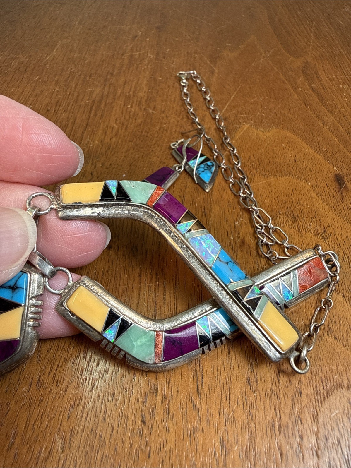 Native American Multi Gemstone Channel Inlay Ster… - image 4