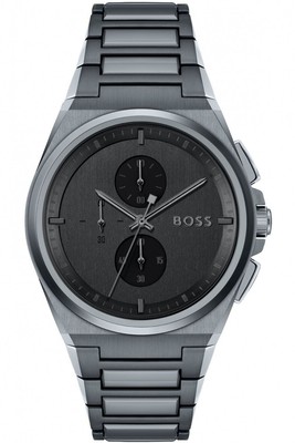 HUGO BOSS MENS STEER GQ CHRONO WATCH HB1513996 GREY DIAL - WARRANTY -RRP 499.00