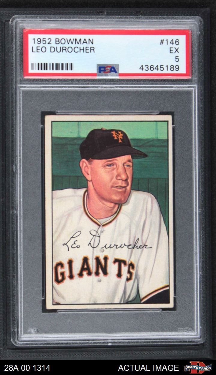 1952 Bowman #146 Leo Durocher Giants HOF MANAGER PSA 5 - EX