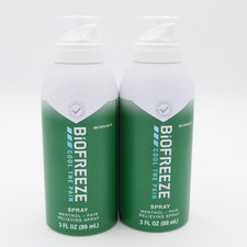 Biofreeze Spray Menthol Pain Relieving Spray 2 Pack 3 fl oz Ea Can Exp 10/27 