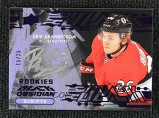2019 SPx UD Black Obsidian Script Rookies Purple /25 Erik Brannstrom Auto 0e1b
