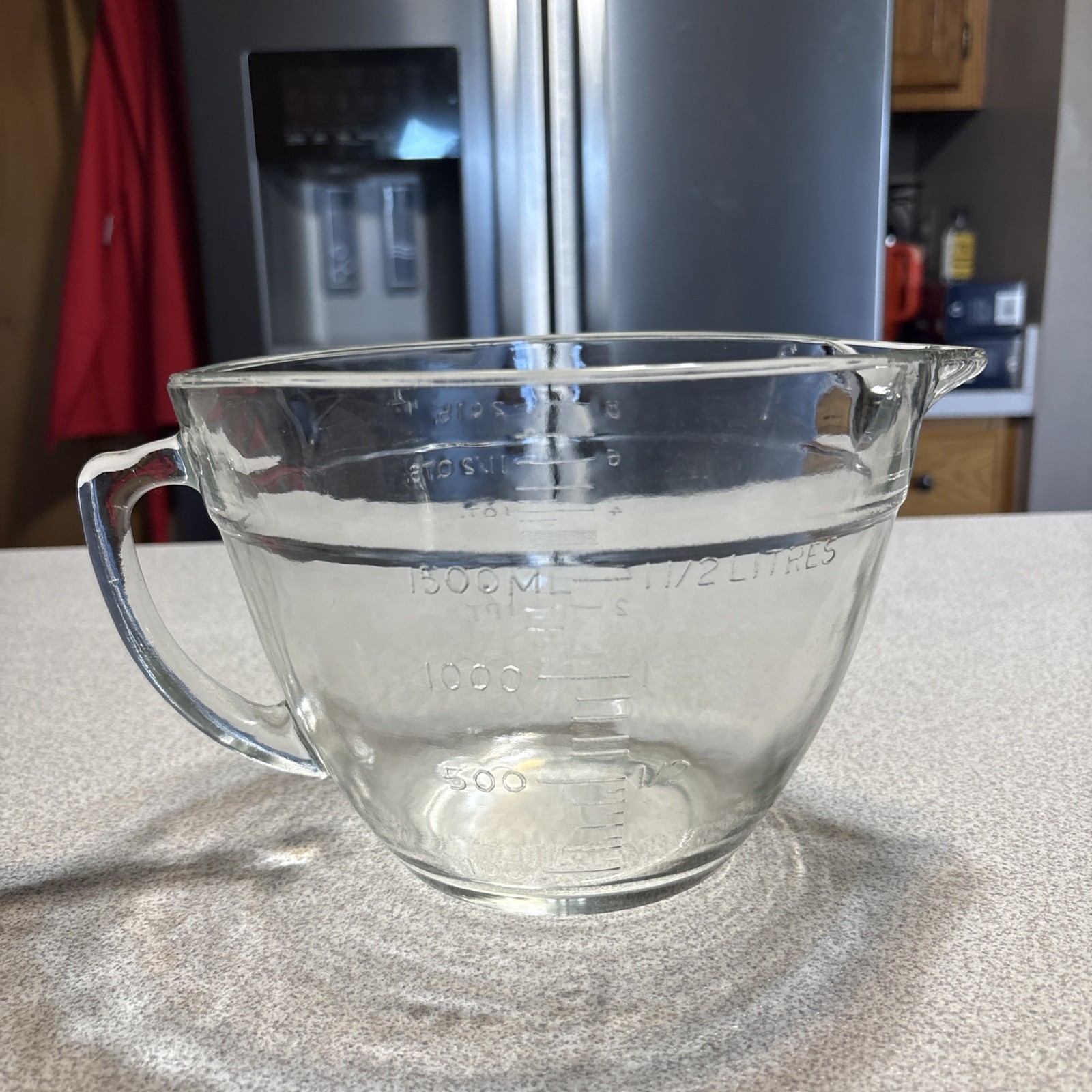 Anchor Hocking 2 Quart Large Glass Measuring Cup Bowl