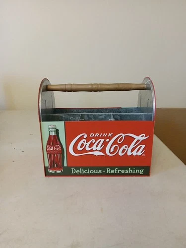 Vintage Coca Cola Utensil Caddy Metal Silverware Holder Brand New FLAWS VTG