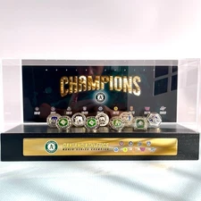 Oakland Athletics MLB World Series Championship 9 Rings With Display Case
