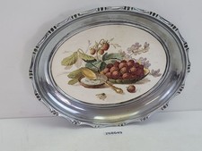 Tablett Obst-Schale Keramik Steingut Stillleben Erdbeeren Zucker Schale #268049