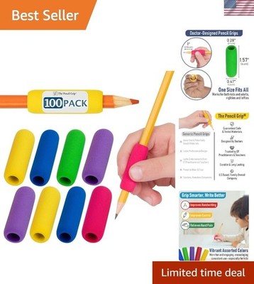 Classic Soft Foam Pencil Grips - Lefty & Righty Friendly, 100 Count Variety